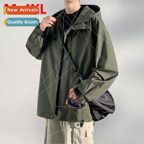 2023 Spring Autumn new HK workwear jacket men hooded windbre