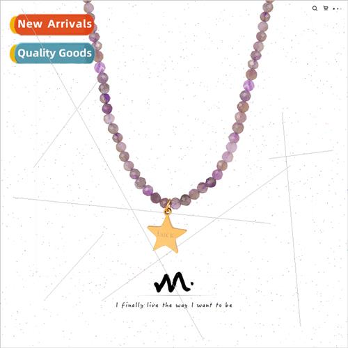 New tanium steel gold-plated star pendant faceted Tianhe sto