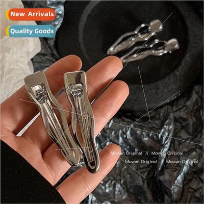 Metal wave hair clip silver side clip ins clip no trace bang