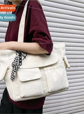Canvas shoulder bag female new large-capacy students classro