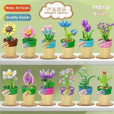 87072 rose flower building blocks cones plants potted plants