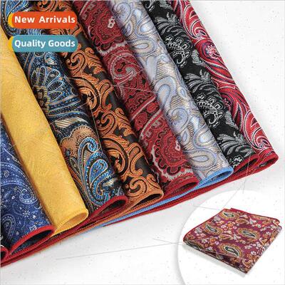 Men Pocket Towel Su Small Square Scarf Cashew Flower Striped