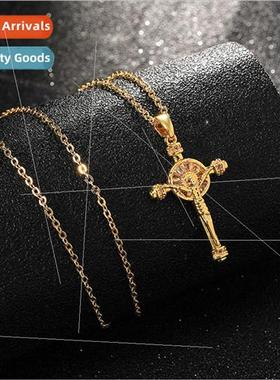 Cross Copper Necklace Vintage xury Lockbone Chain Pendant