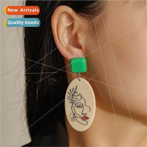 mple beauty portra graffi earrings summer candy color acryli