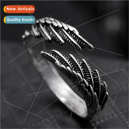 Retro ring tide men women hand jewelry alloy wings simulatio
