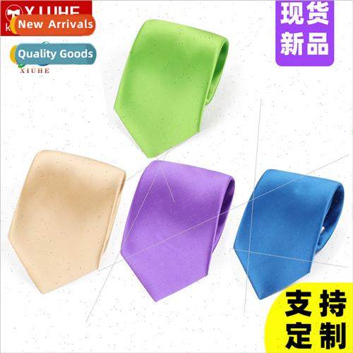 Solid color tie 8.5cm simulation silk plain business mal wea