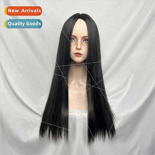 Wig female princess cut center parting long chemical fiber f