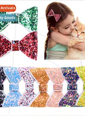Children large bow hair clips Cute cartoon onion powder sequ