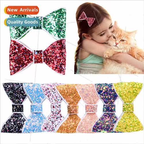 Children large bow hair clips Cute cartoon onion powder sequ