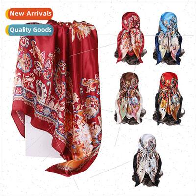 23 new cashew printing simulation silk scarf female Europe U