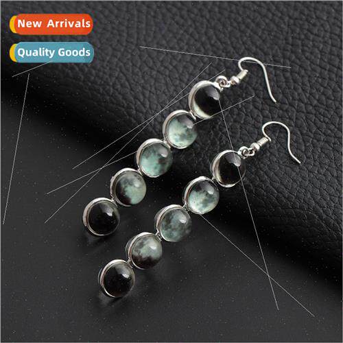 Time Gemstone Moon minous Long Earrings Fashion Glass Ball S
