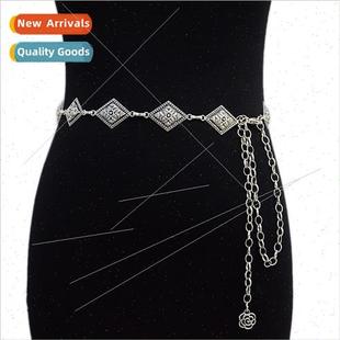 casual retro silver Women metal fashion carved eth belt