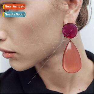 retro resin earrings new drop Fall shaped winter