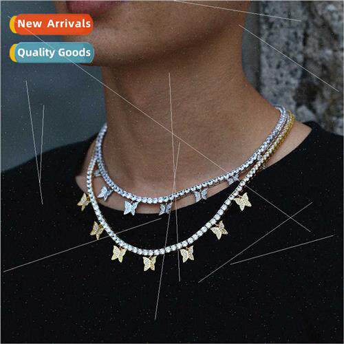 Europe fashion butterfly necklace alloy rhinestone simple co