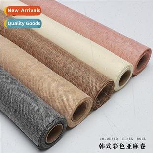roll linen vintage floral material Korean diy colorful
