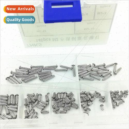 140pcs box 304 knurled rivets solid rivets iron half round l