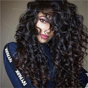 African Small Curly Wig Europe Wigs Ladies Long Curly Hair B