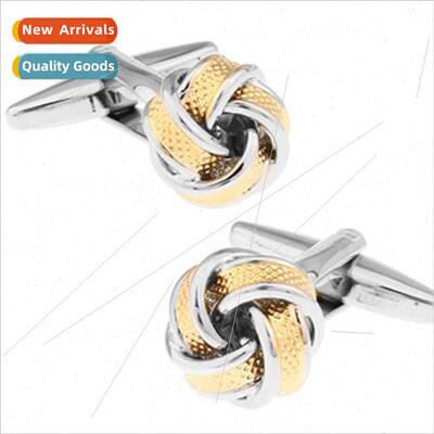Elephantine French French Twisted Balls in Gold lver Cufflin