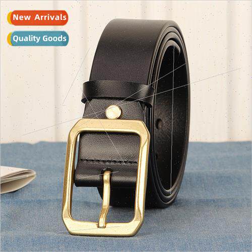 Men belt pin buckle leather copper buckle belt male retro ca