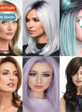 wigs wig full head set ladies pear head gradient color parti