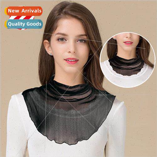 New silk mesh sunscreen scarf Ms. thin false collar mulberry