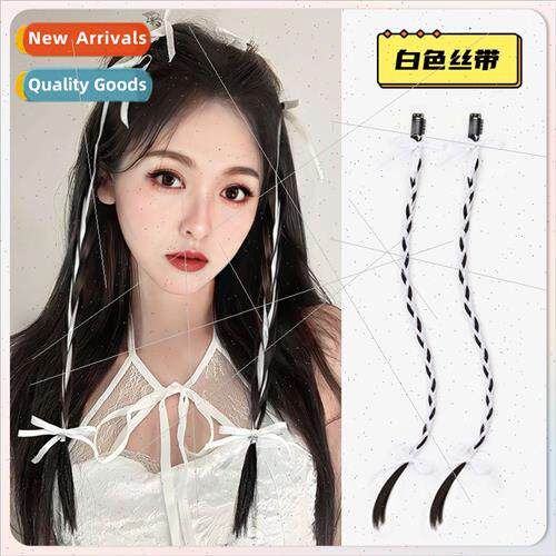 wig braids female one piece hanging ear dyed wig piece ribbo