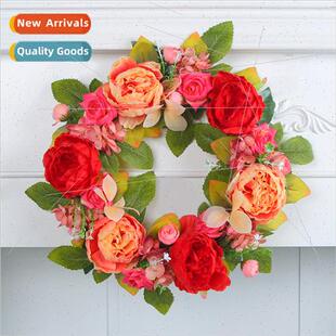 lk red pink peony wreaths door hangings flower vine wreaths