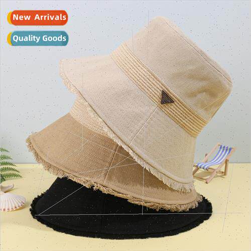 Flat top sunshade fisherman hat female summer triangle metal