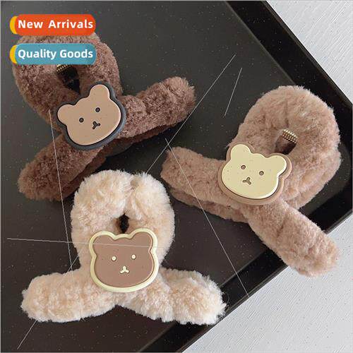 Autumn winter plush scratch clip bear medium clip headdress