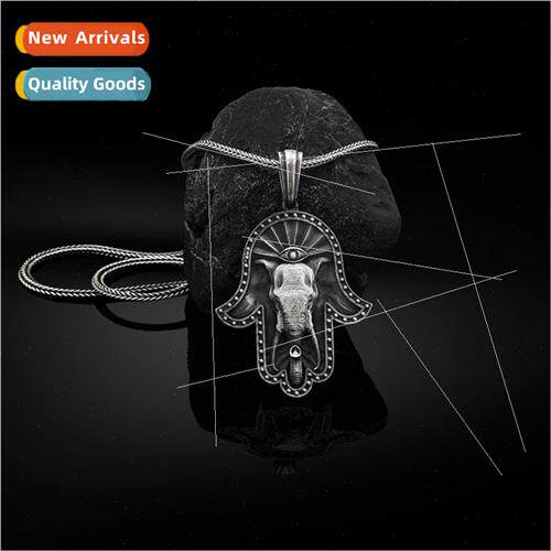 Europe Hip Hop Fatima Hand Pendant Men Necklace ins Evil Eye