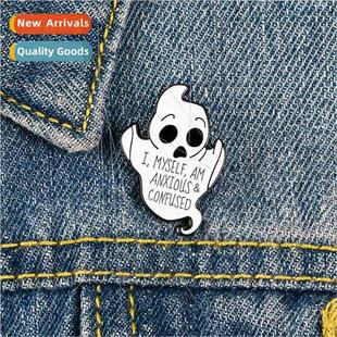 Oil Drip Alloy Halloween Shirt Spooky Brooch Lapel Creative