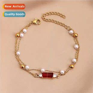 beads imation pearl Europe diamonds gold zirconia double new