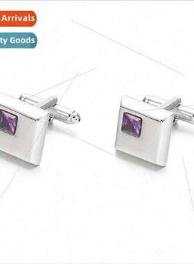High Qualy Cufflinks Dress Cufflinks Purple Crystal Cufflink