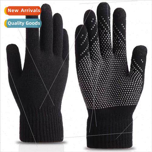 Touch screen gloves male winter driving -slip work labor glu