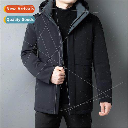 2023 fall winter new men down jacket hooded business casual