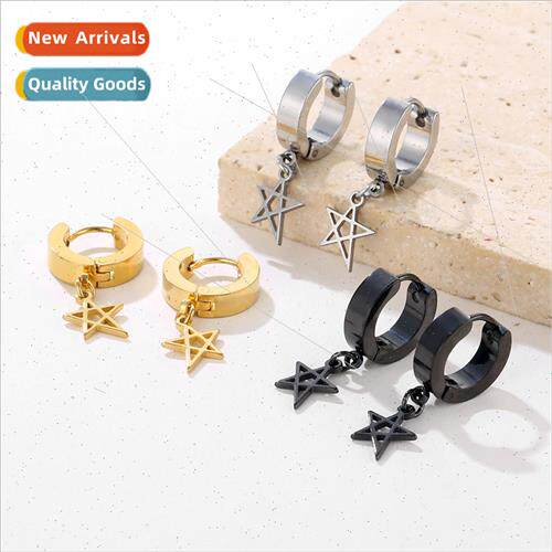 Korea fashion pentagram pendant Ms. earrings geometric advan