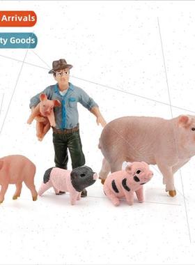 farm animal pig model boar sow piglets piglet holding pig wo