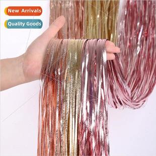 Curtain Wedding Stage Decoration Rain Background Golden