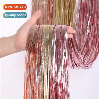 1M Golden Rain Curtain Wedding Stage Background Decoration P