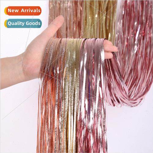 1M Golden Rain Curtain Wedding Stage Background Decoration P
