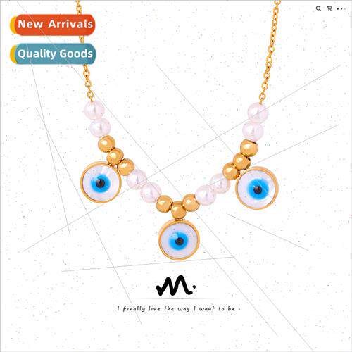 Europe new retro devil eye tanium steel gold-plated oil drop