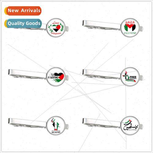 Flag Personalised Art Pattern Palestine Flag Tie Clip Time J