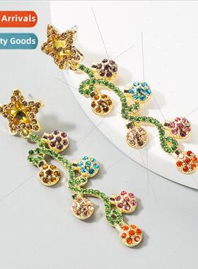 Europe fashion spring flowers new alloy colorful rhinestone