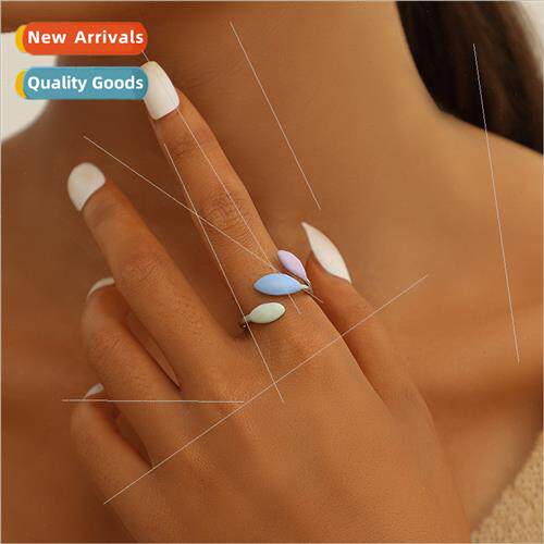 Europe Fashion mple Versatile Stainless Steel Leaf Open Ring