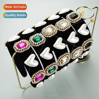 Hair band Europe baroque court love pearl hair band rhinesto