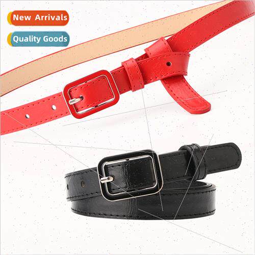 Women day word buckle pu belt versatile dress decorative bel