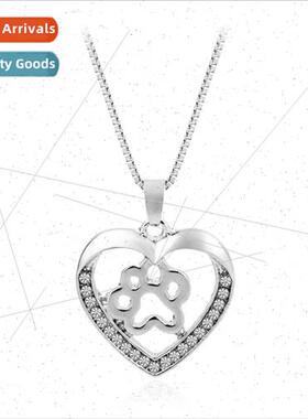 Accessories Europe Creative Jewelry Love Heart Dog Paw Hollo