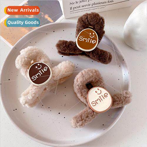 Autumn winter cute furry letters grasp clip versatile bangs