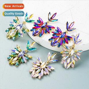 Europe earrings combined inlaid diamond super flash color rh