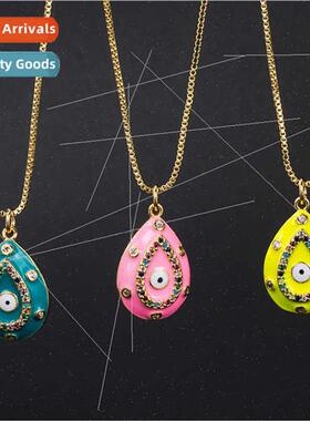 Fashion che Copper Microset Zirconia Colourful Oil Drop Drop